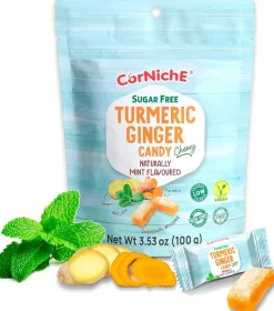 Corniche Sugar Free Turmeric Ginger Candy Mint Flavour 100g