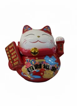 Maneki Neko Keramik Lyckokatt Saving Bank 14cm